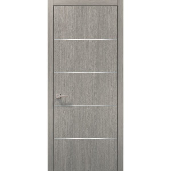 Sartodoors Panel Interior Door, 42" x 80", Grey Oak PLANUM20ID-SD-42